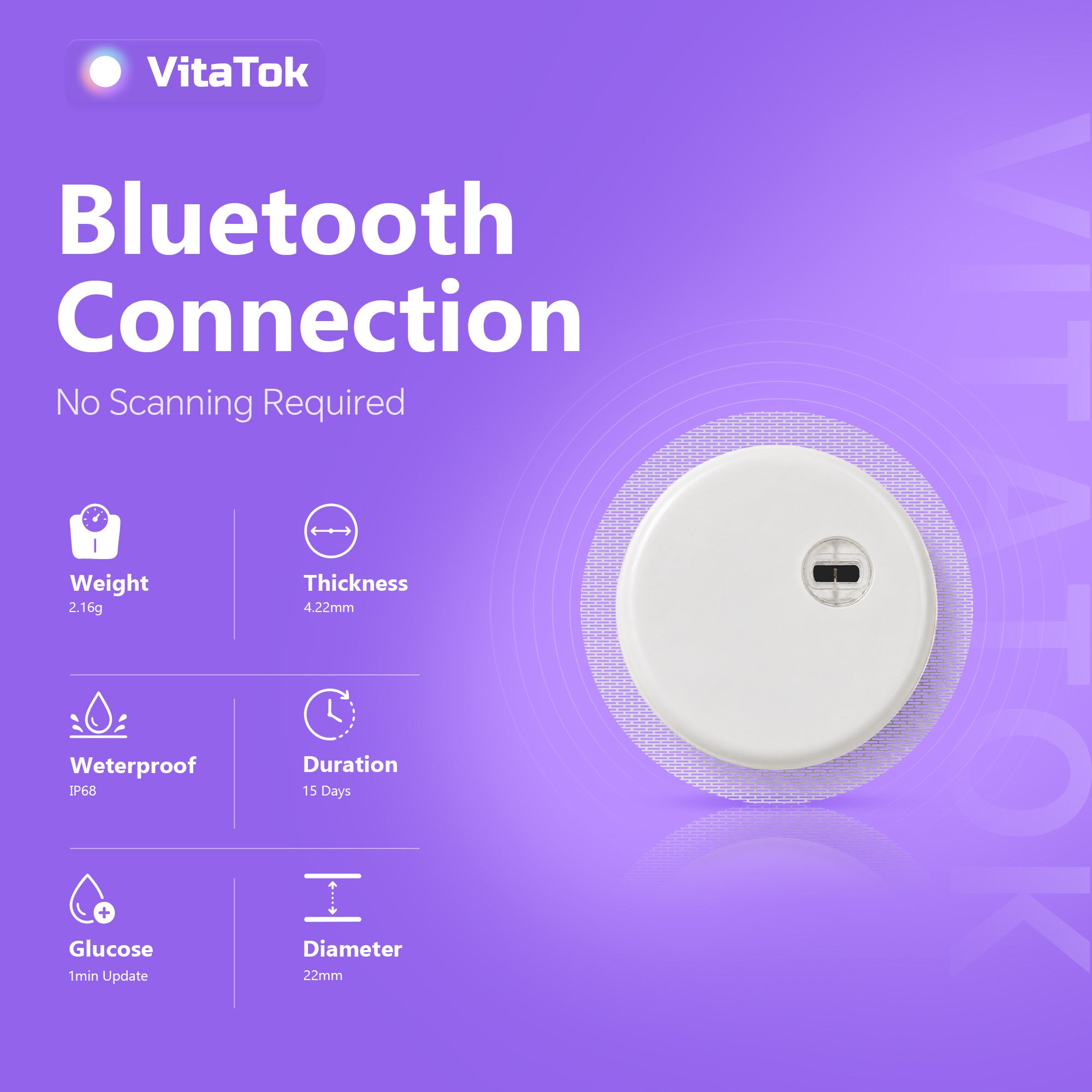 VitaTok™ CGM – AI-Powered Continuous Glucose Monitor | 15-Day Sensor