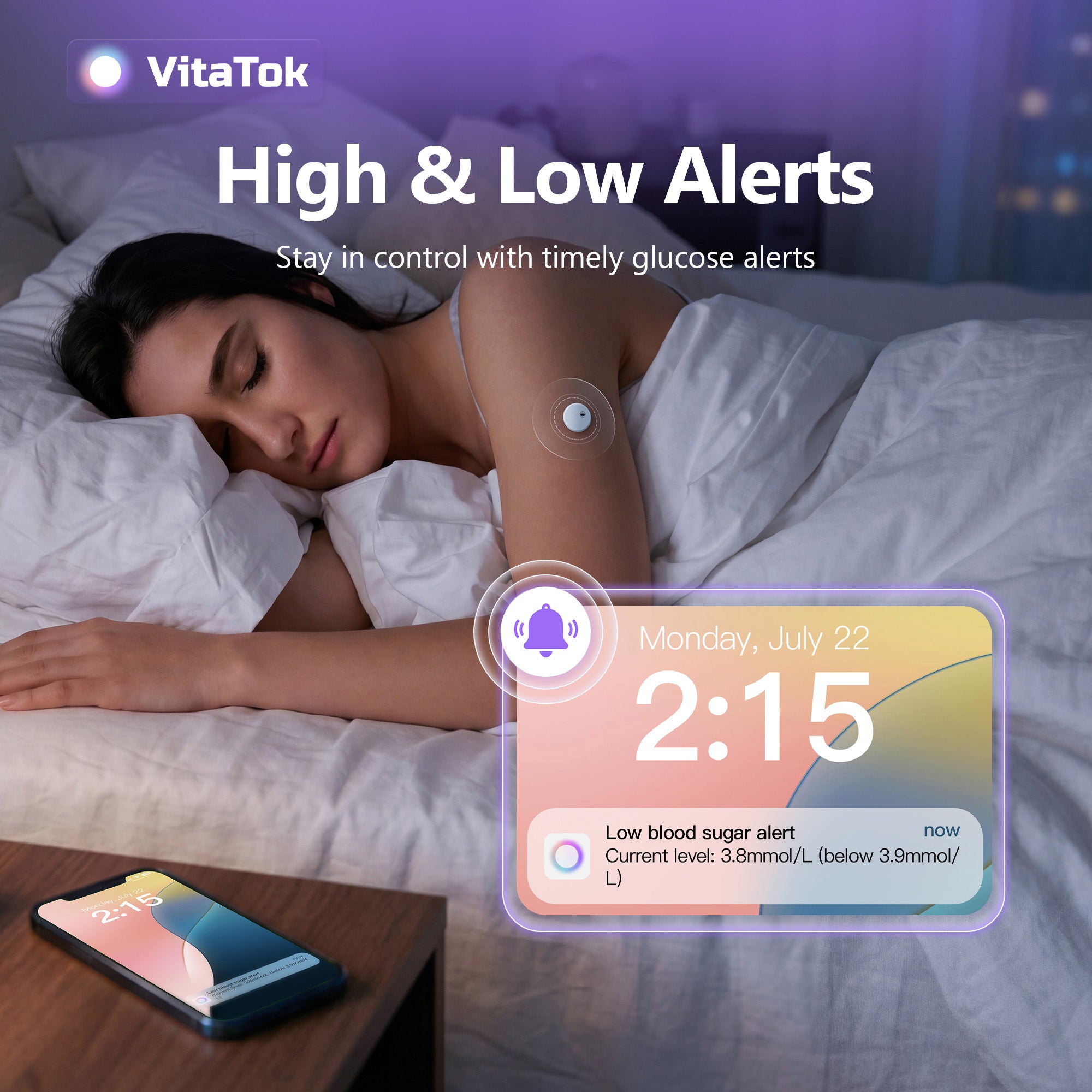 VitaTok™ CGM – AI-Powered Continuous Glucose Monitor | 15-Day Sensor