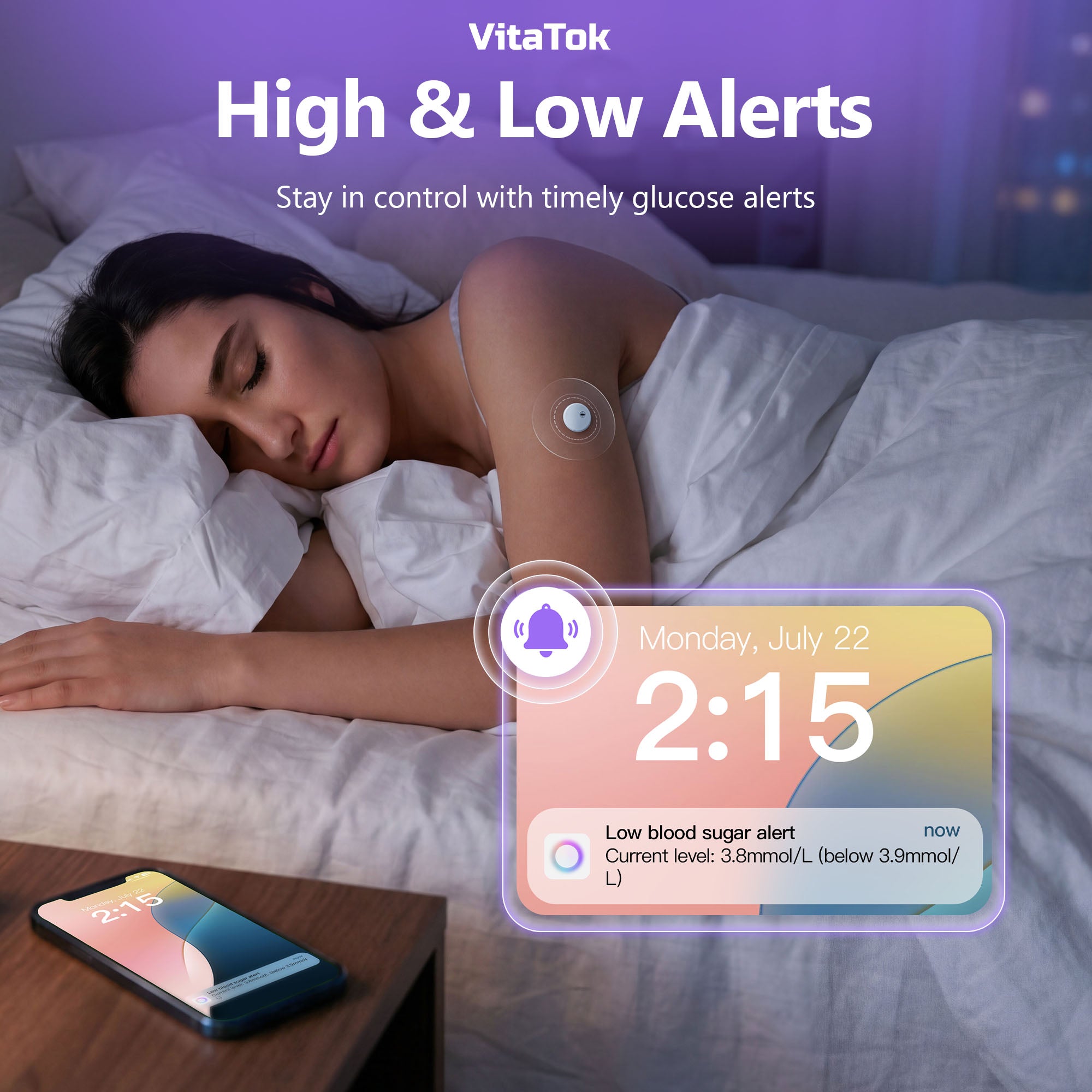 VitaTok™ CGM – AI-Powered Continuous Glucose Monitor | 15-Day Sensor