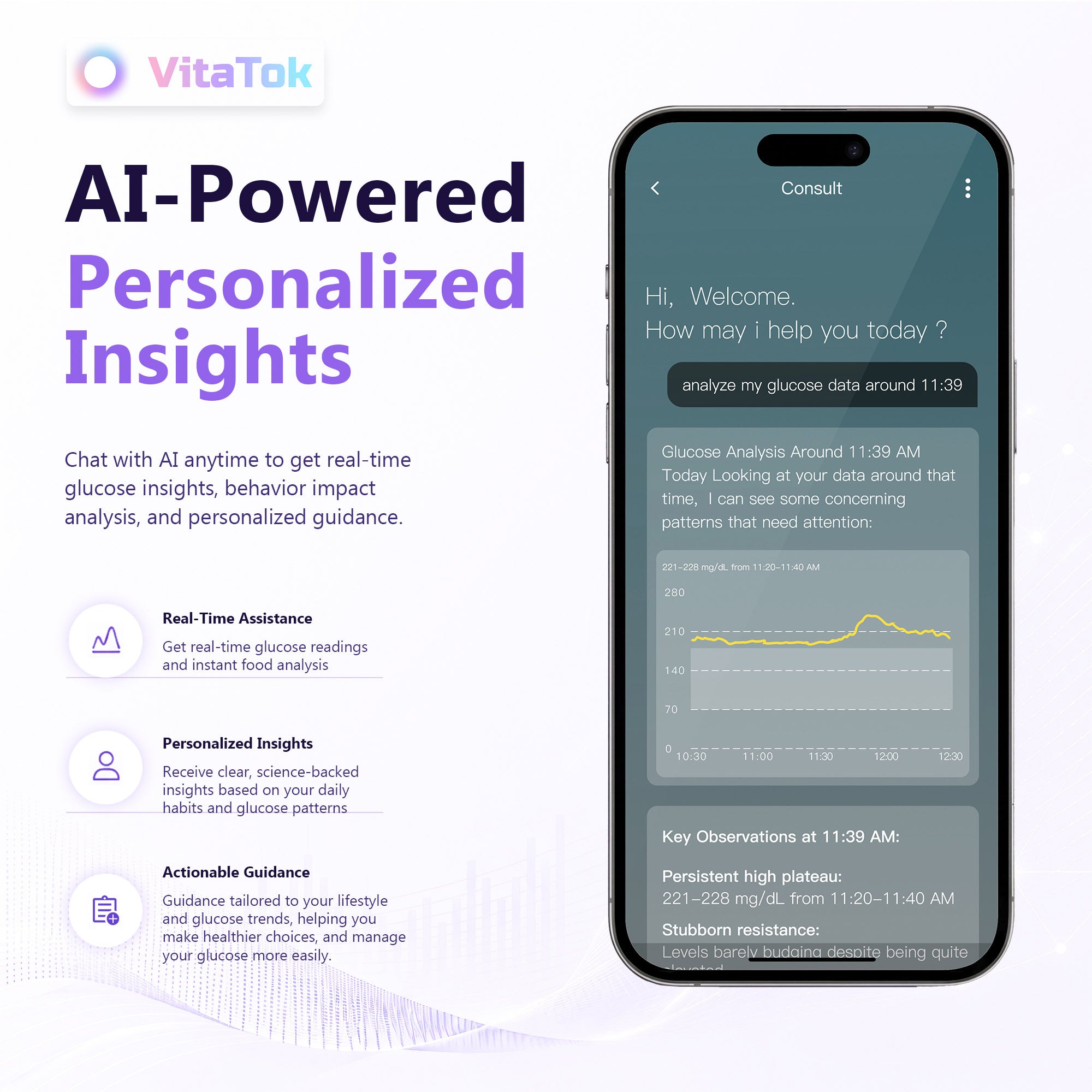 VitaTok™ CGM – AI-Powered Continuous Glucose Monitor | 15-Day Sensor