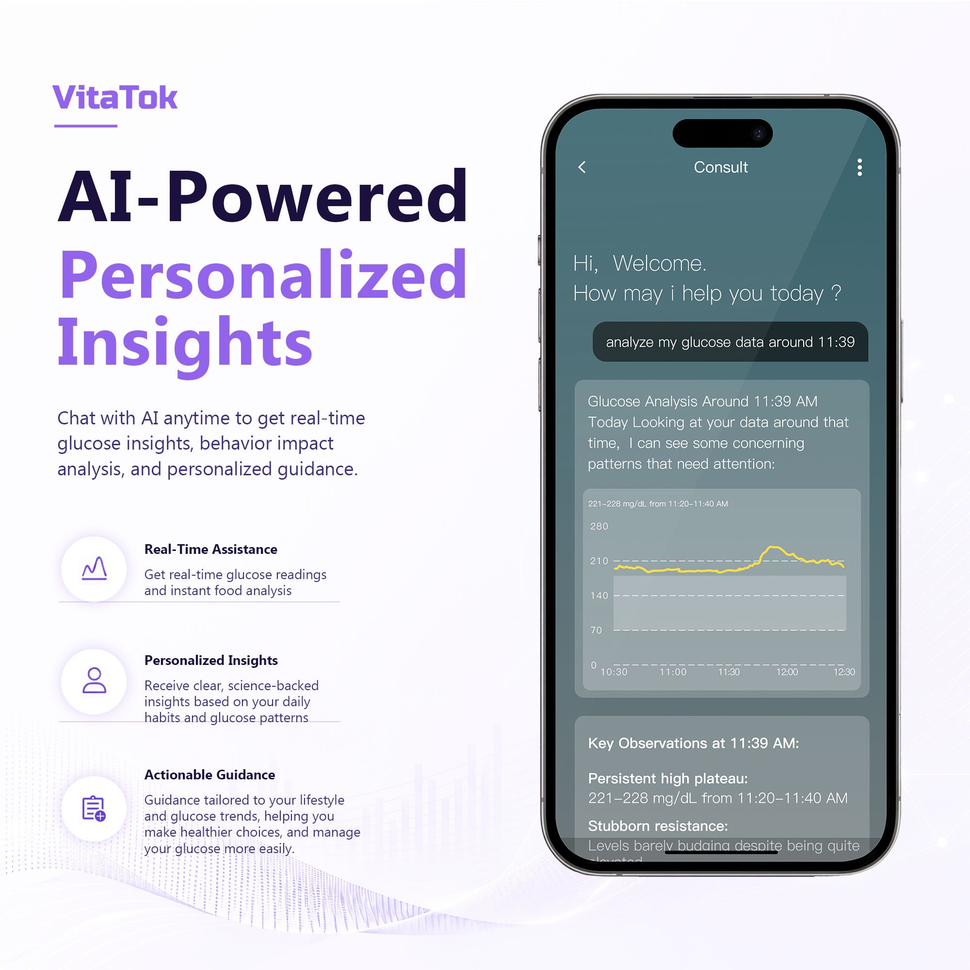 VitaTok™ CGM – AI-Powered Continuous Glucose Monitor | 15-Day Sensor