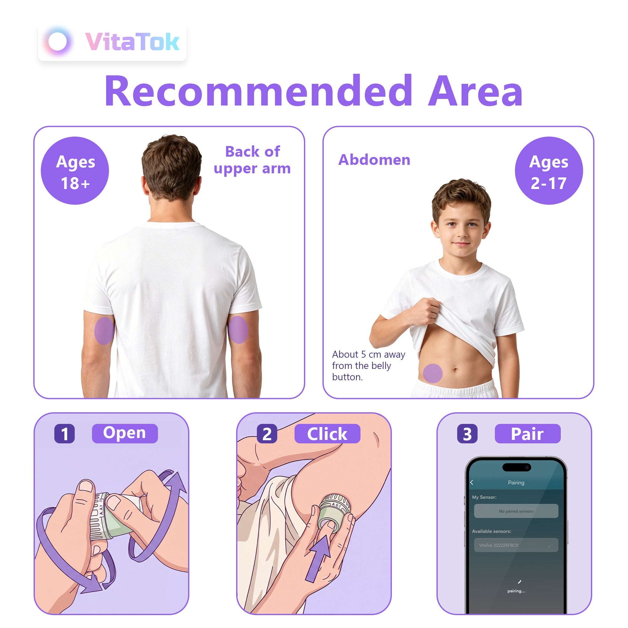 VitaTok™ CGM – AI-Powered Continuous Glucose Monitor | 15-Day Sensor